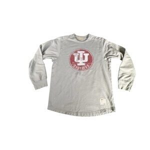 Indiana Hoosiers Long Sleeve Shirt Adult Medium Gray Distant Replays USA Made